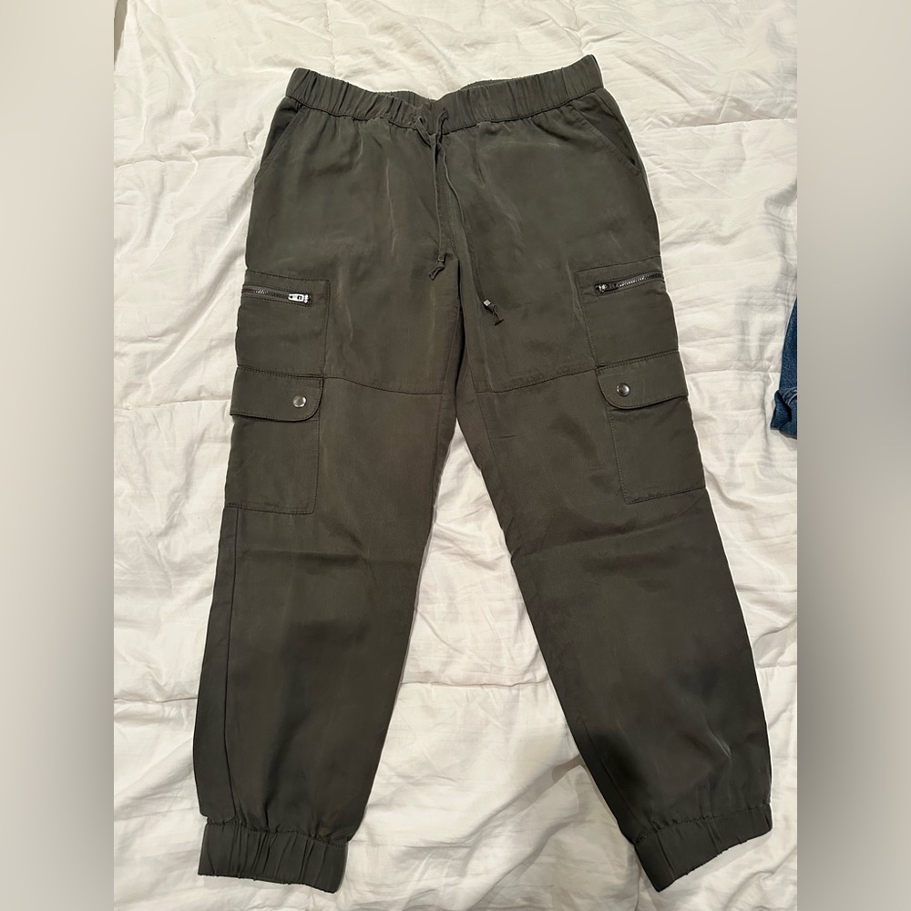 Banana Republic green cargo joggers.